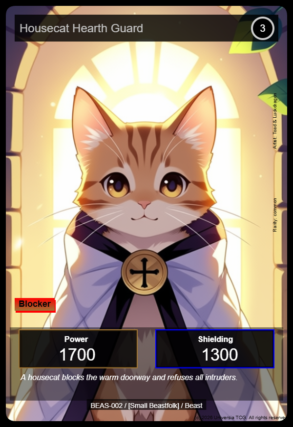 Housecat Hearth Guard card