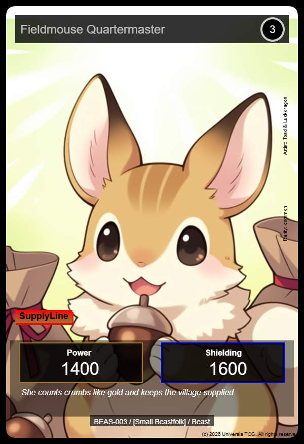 Fieldmouse Quartermaster card