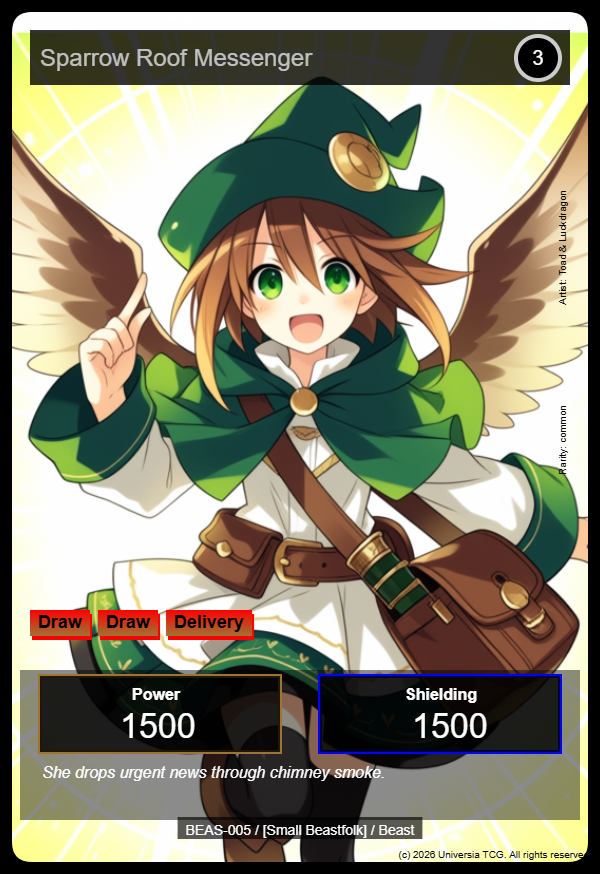 Sparrow Roof Messenger card