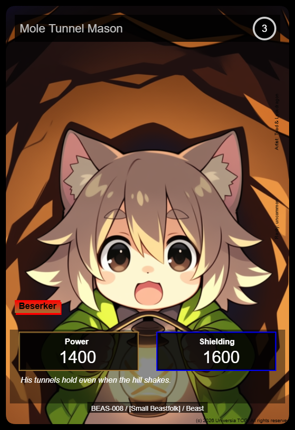 Mole Tunnel Mason card