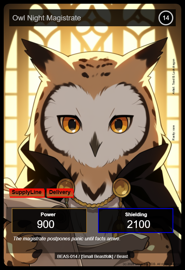 Owl Night Magistrate card