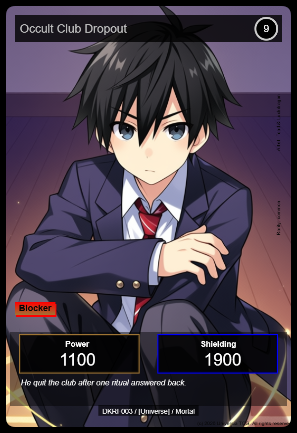 Occult Club Dropout card