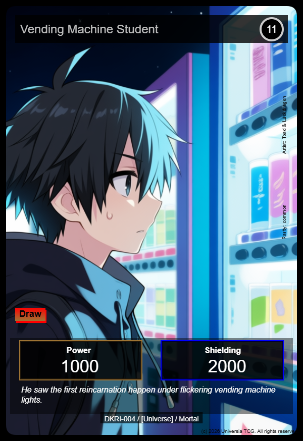 Vending Machine Student card