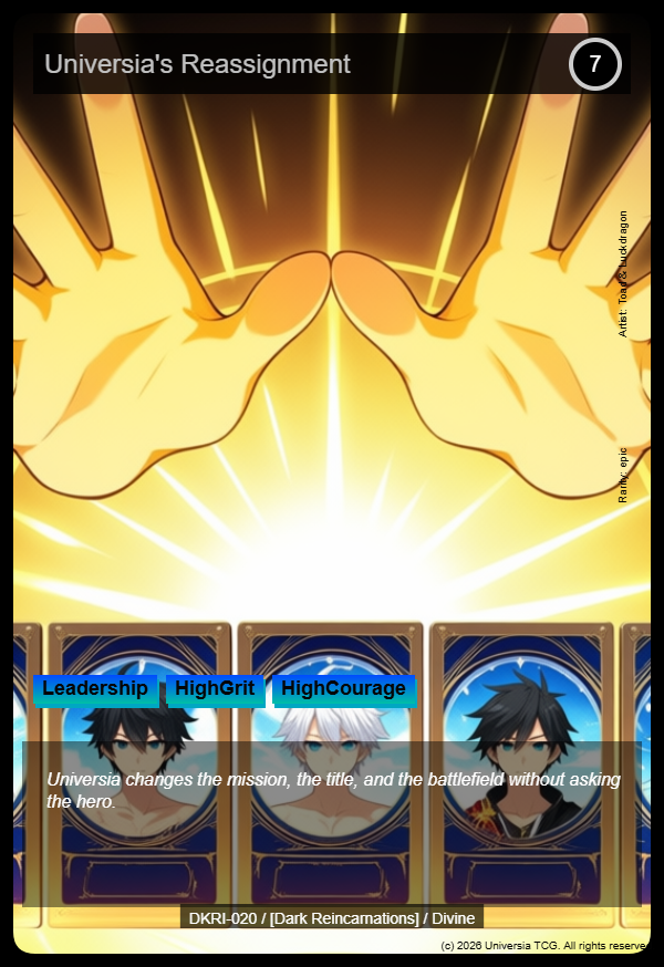 Universia's Reassignment card