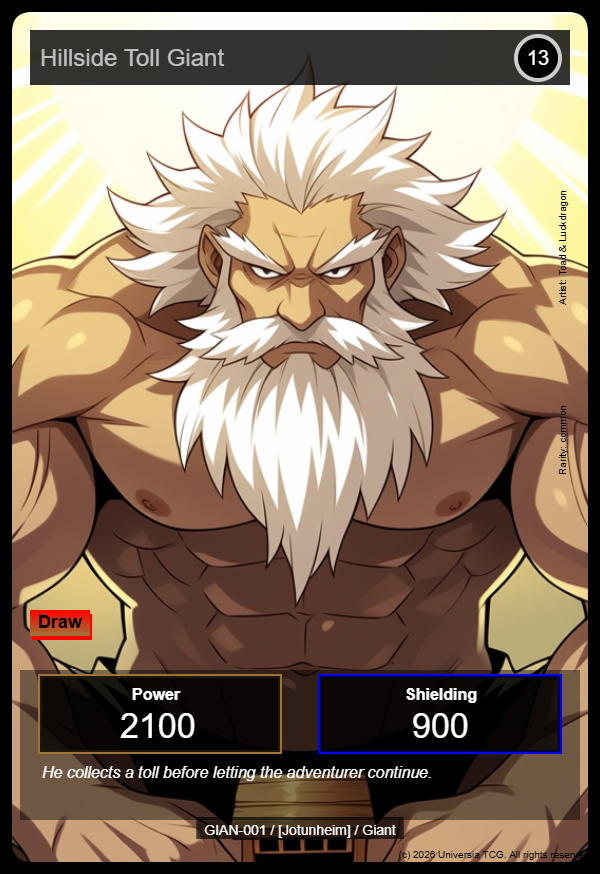 Hillside Toll Giant card