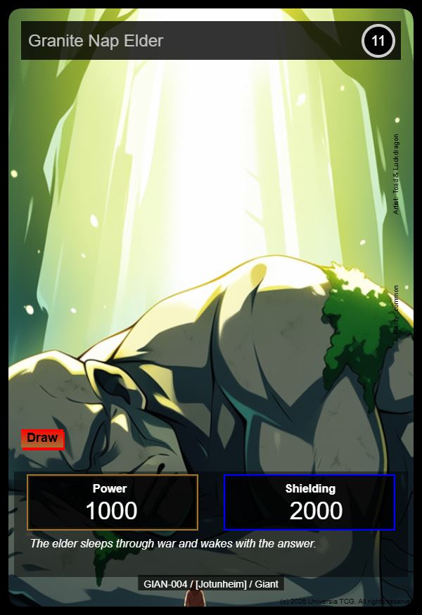 Granite Nap Elder card