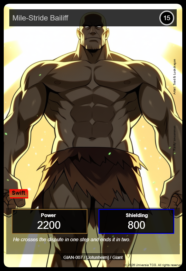 Mile-Stride Bailiff card