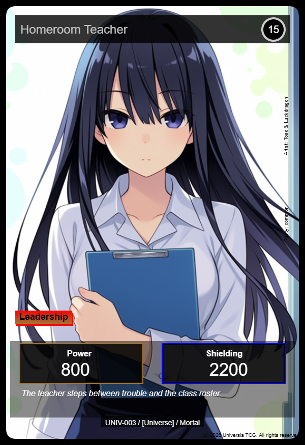 Homeroom Teacher card