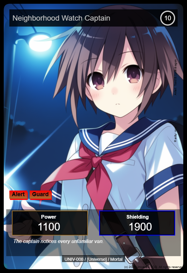 Neighborhood Watch Captain card