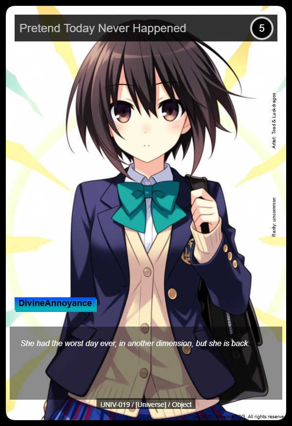 Pretend Today Never Happened card