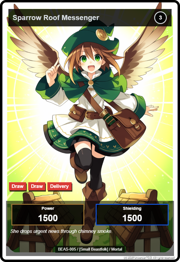 Sparrow Roof Messenger card