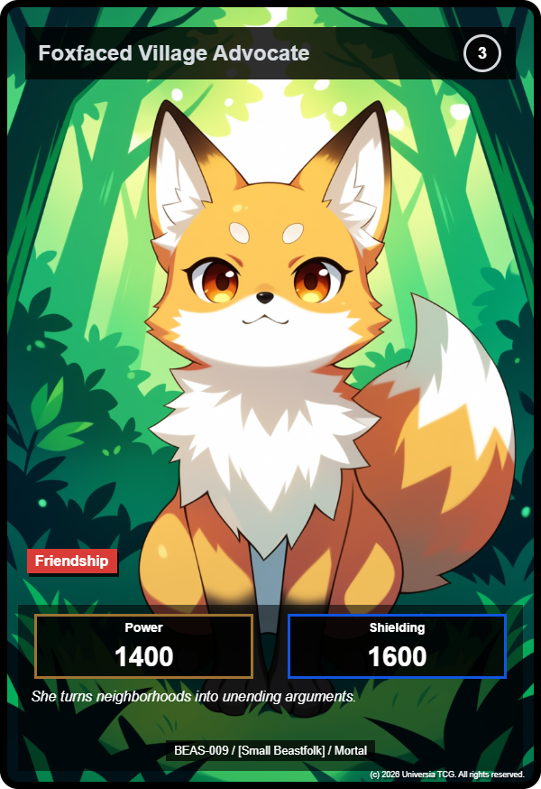 Foxfaced Village Advocate card