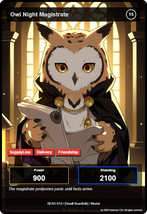 Owl Night Magistrate card