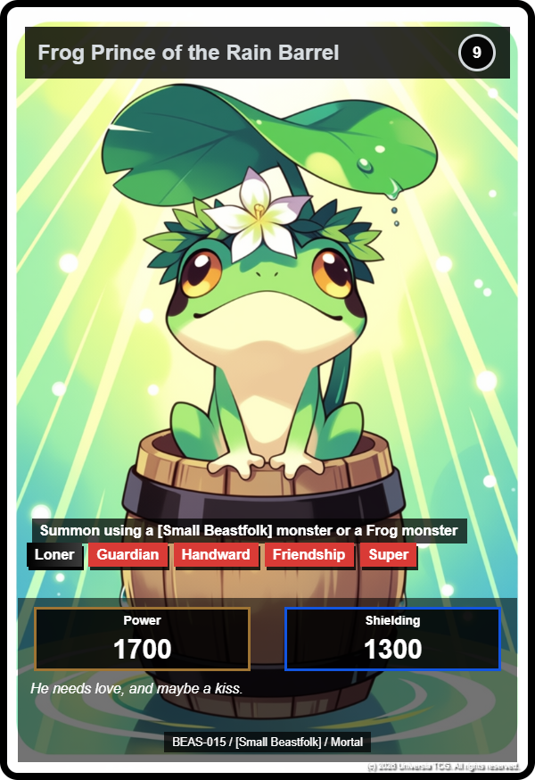 Frog Prince of the Rain Barrel card