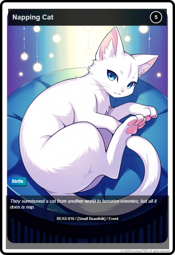 Napping Cat card