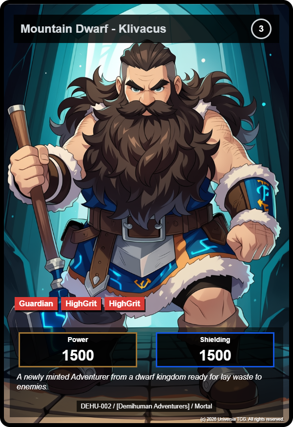 Mountain Dwarf - Klivacus card
