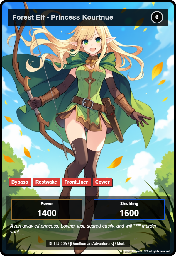 Forest Elf - Princess Kourtnue card
