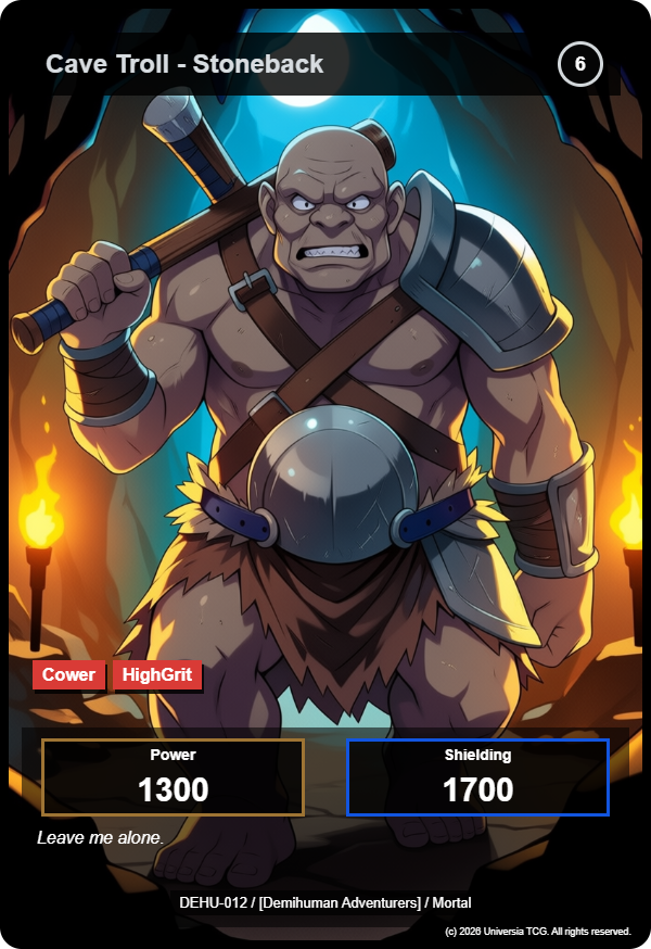 Cave Troll -  Stoneback card