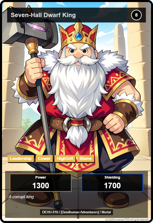Seven-Hall Dwarf King card