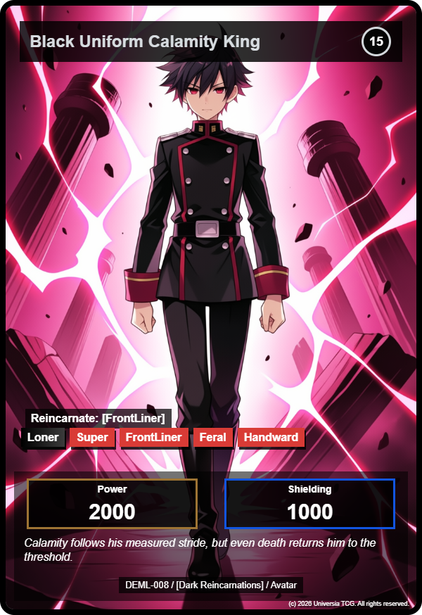 Black Uniform Calamity King card
