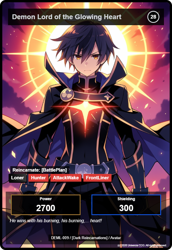Demon Lord of the Glowing Heart card