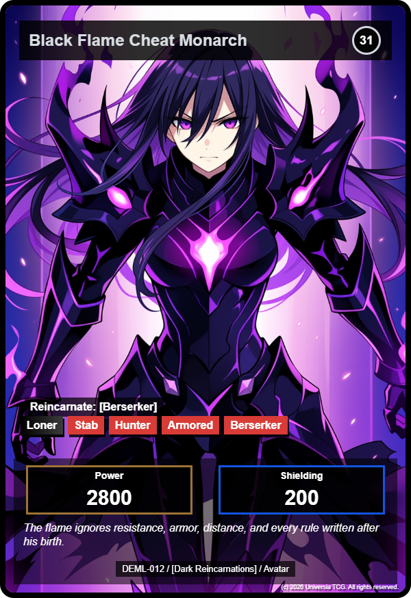 Black Flame Cheat Monarch card