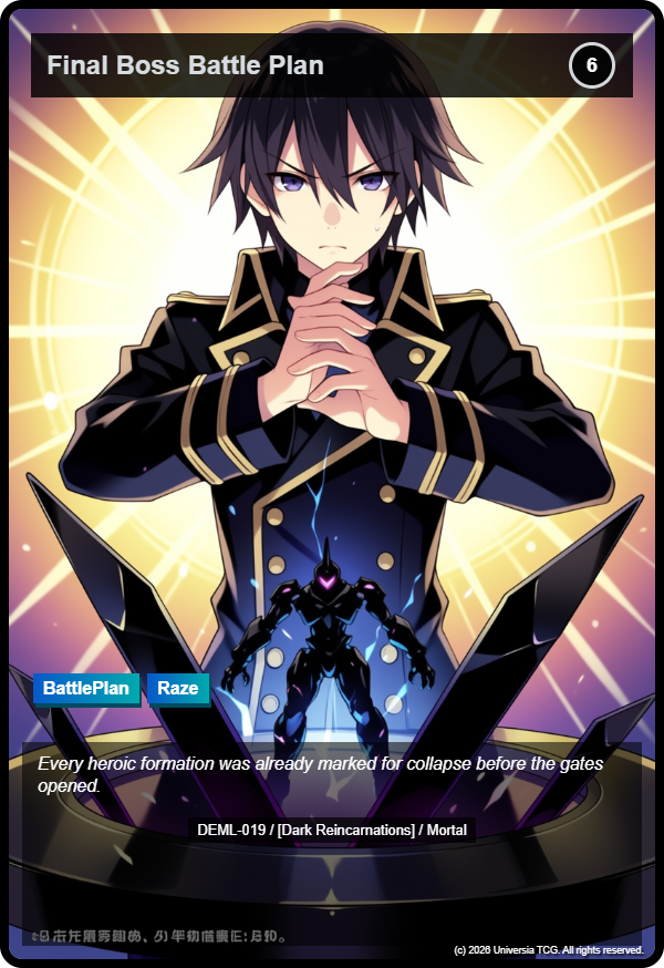 Final Boss Battle Plan card