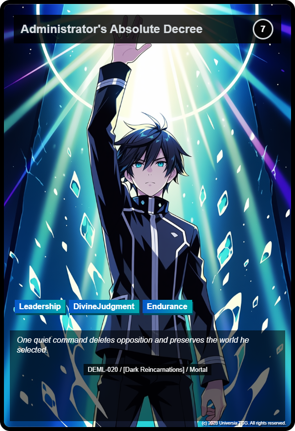 Administrator's Absolute Decree card
