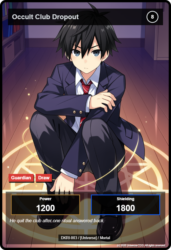 Occult Club Dropout card