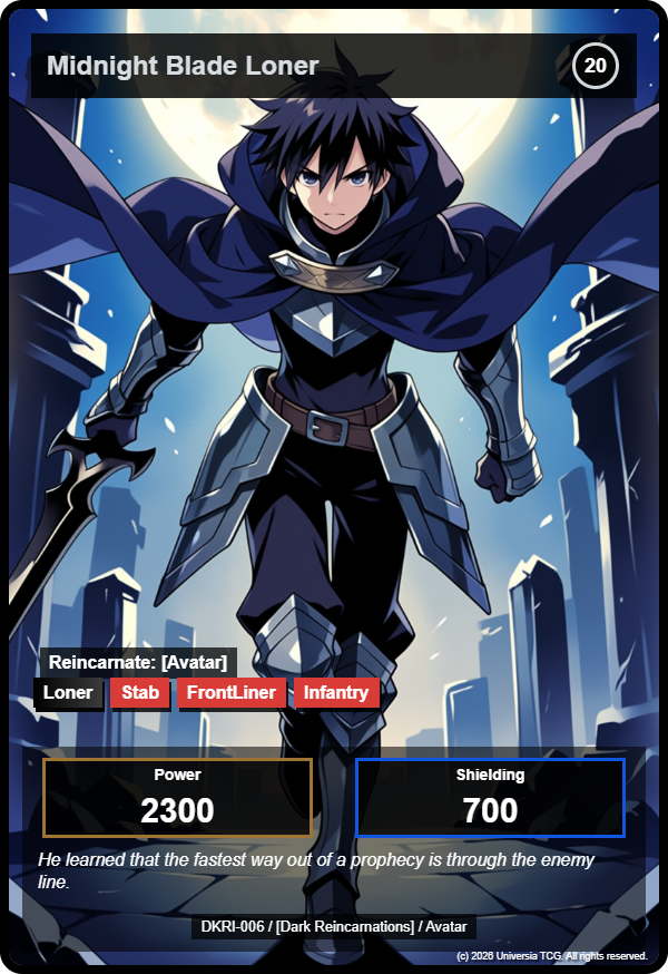 Midnight Blade Loner card