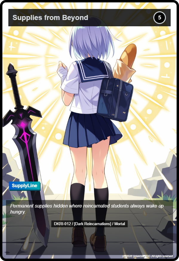 Supplies from Beyond card