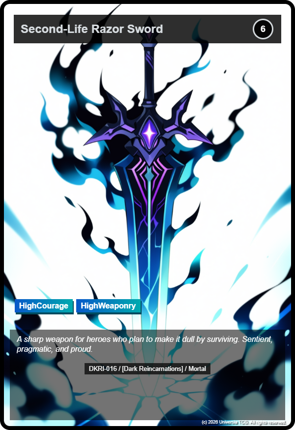 Second-Life Razor Sword card