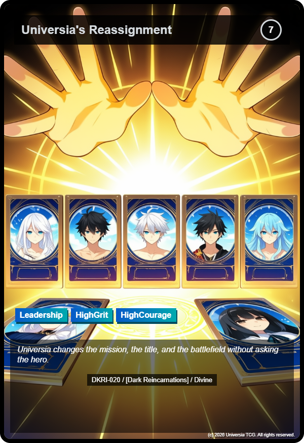 Universia's Reassignment card