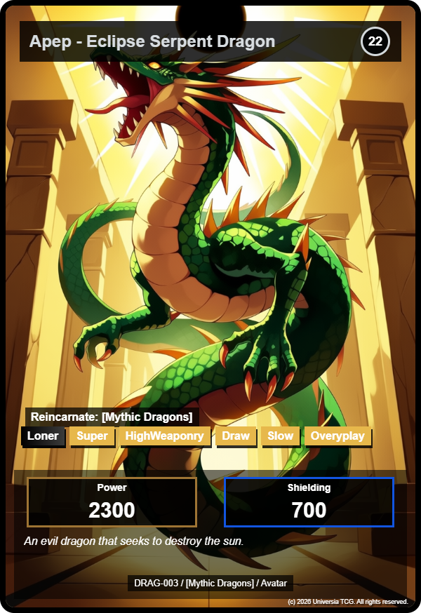 Apep - Eclipse Serpent Dragon card