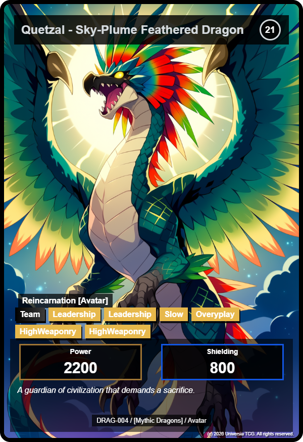 Quetzal - Sky-Plume Feathered Dragon card
