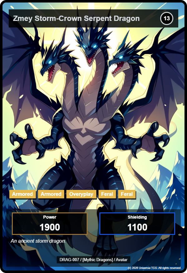 Zmey Storm-Crown Serpent Dragon card