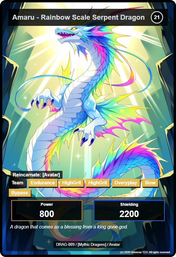 Amaru - Rainbow Scale Serpent Dragon card