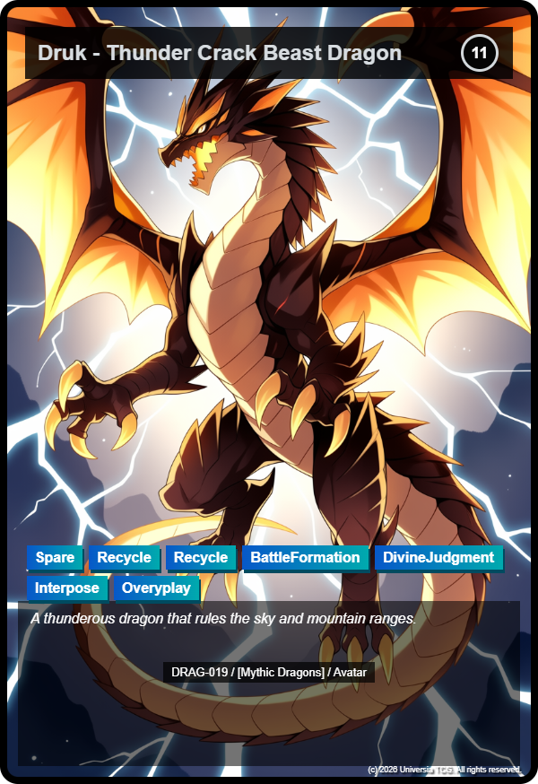 Druk - Thunder Crack Beast Dragon card