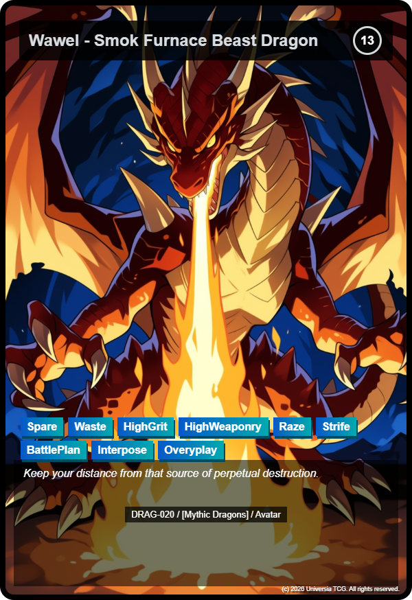 Wawel - Smok Furnace Beast Dragon card