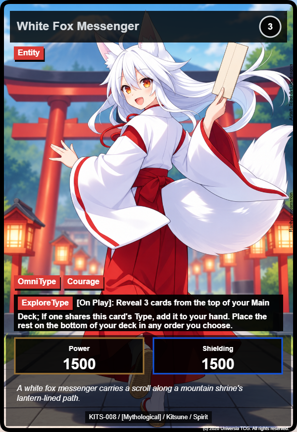 White Fox Messenger card