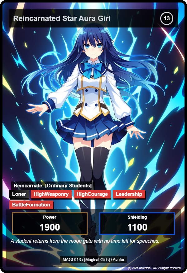 Reincarnated Star Aura Girl card