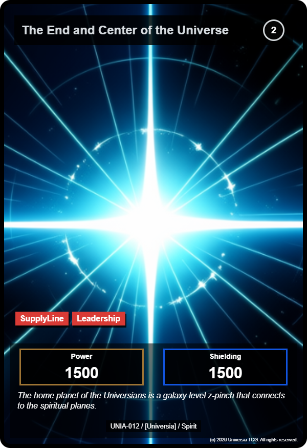 The End and Center of the Universe card