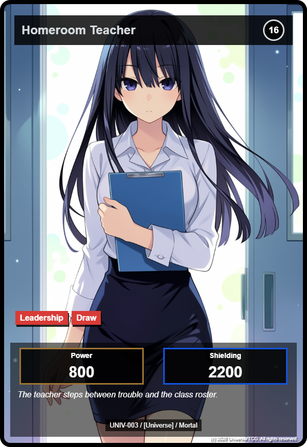 Homeroom Teacher card