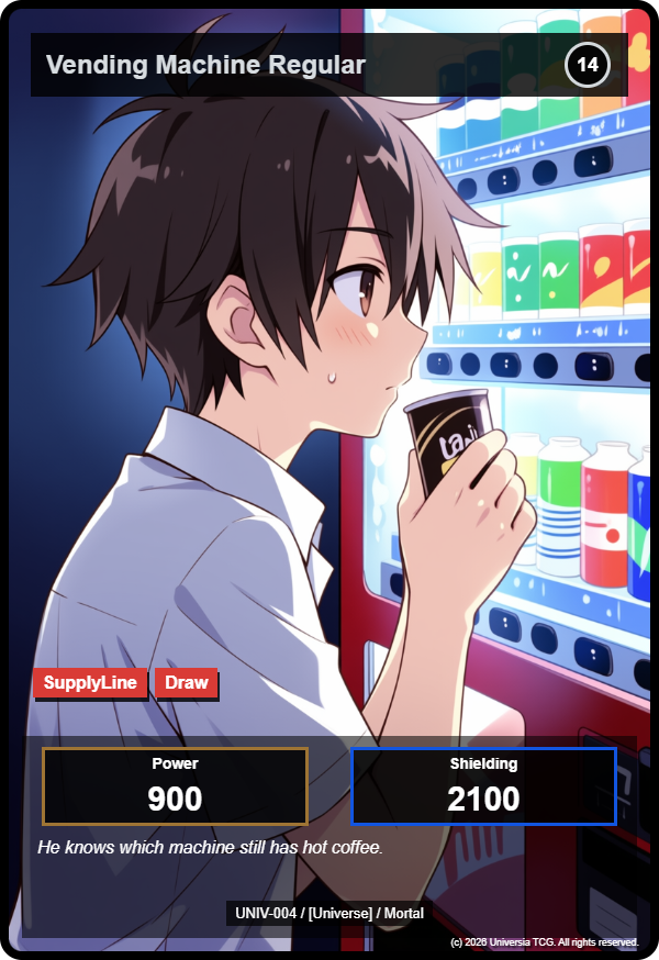 Vending Machine Regular card
