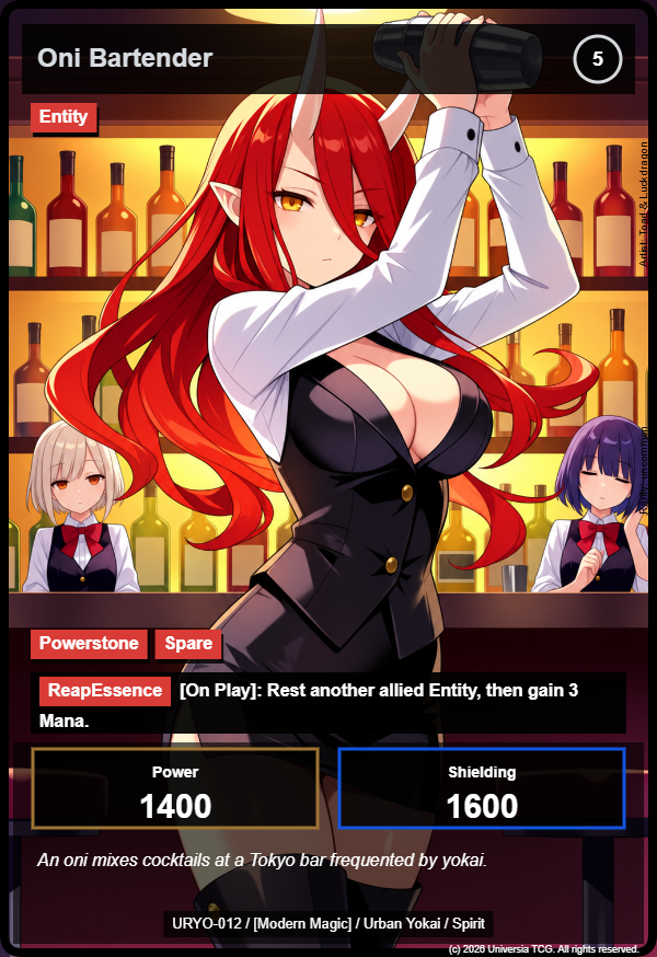 Oni Bartender card
