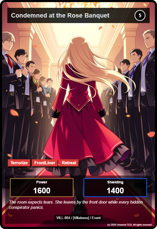 Condemned at the Rose Banquet card