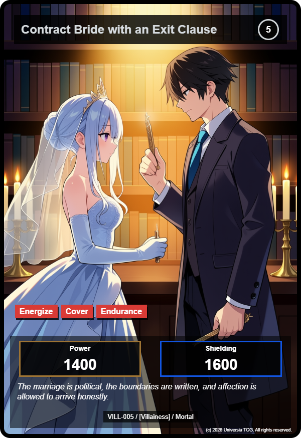 Contract Bride with an Exit Clause card