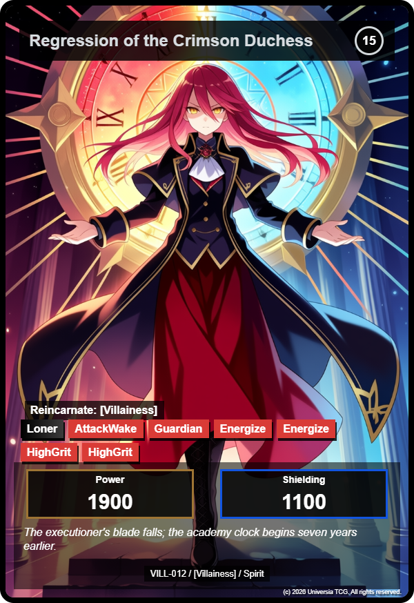Regression of the Crimson Duchess card