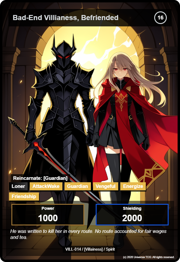 Bad-End Villianess, Befriended card