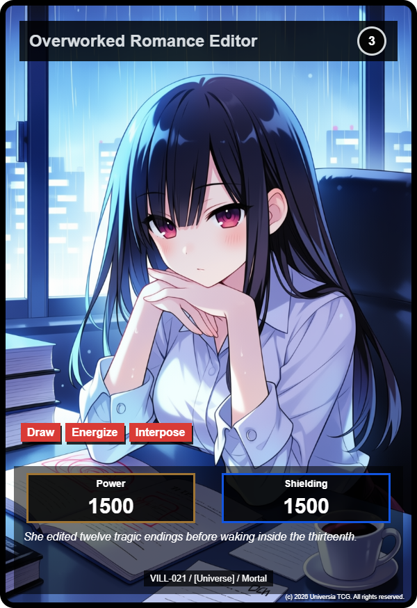 Overworked Romance Editor card
